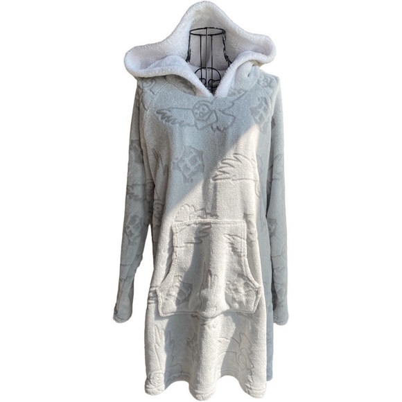 Wizarding World of Harry Potter Hedwig Fleece Lounge Hoodie Gray Size Small - Picture 2 of 14